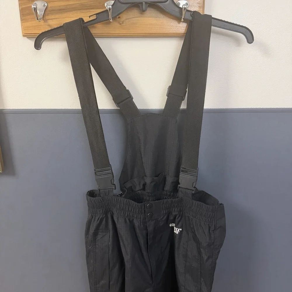 North Face Mens XL GoreTex Black Ski Snow Bibs Bib Snowboard Snowsuit Pants Suit